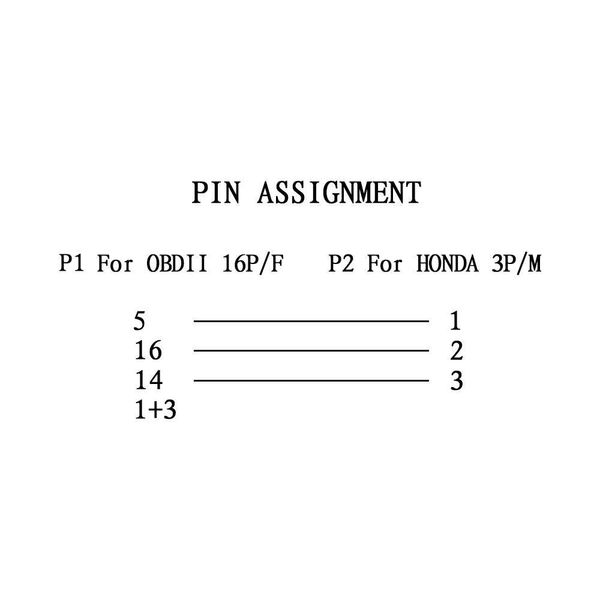 Перехідник OBD2 Honda 3pin для підключення до діагностики авто Honda (3pin - 16pin) р0098 фото