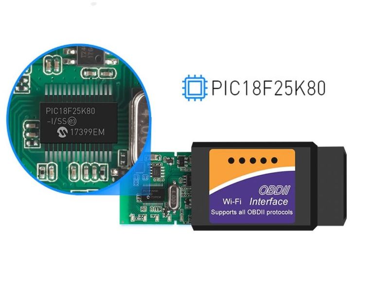 Автосканер OBD2 ELM327 WiFi версия 1.5 чип pic18f25k80 p0005 фото