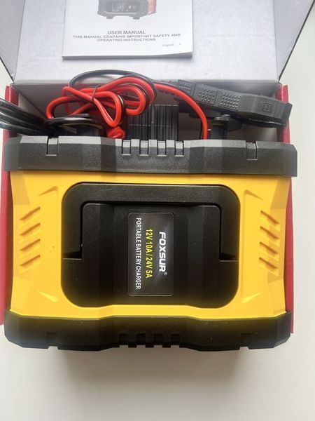 Зарядний пристрій для акумулятора Foxsur FPT 100 (12V 10A / 24V 5A, 6-200Ah), імпульсний, автоматичний p00176 фото