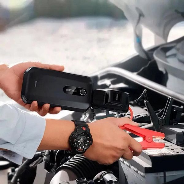 Пусковий зарядний пристрій бустер Baseus Super Energy Air Car Jump Starter піковий 1000A 10000mAh Black 00258 фото