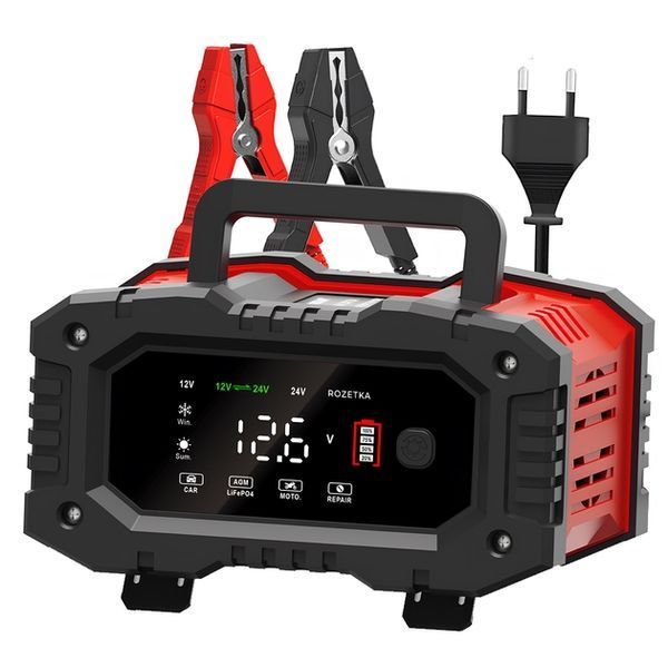 Зарядний пристрій Foxsur FPT 200 12V 20A / 24V 10A для автомобільних акумуляторів p00177 фото