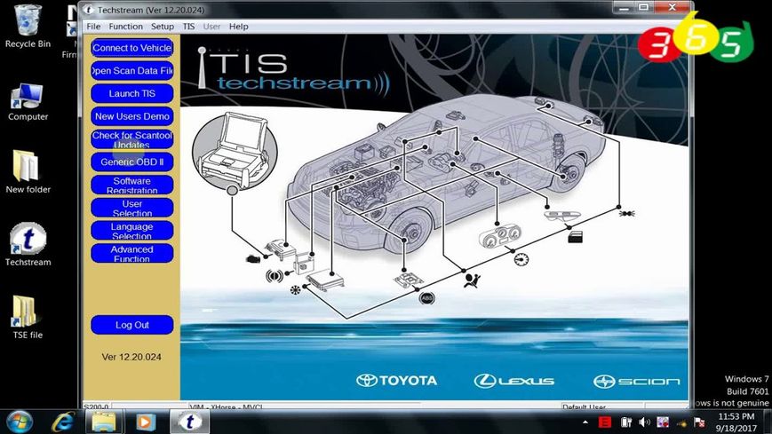 Адаптер діагностичний Toyota Mini VCI j2534 TIS Techstream v15, Сканер для Toyota, Lexus, Mitsubishi  p0039 фото