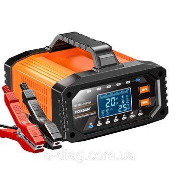 Зарядний пристрій Foxsur FAC-200 12V/24V 20A інтелектуальний для акумулятора AGM GEL LiFePO4 авто мото e00180 фото