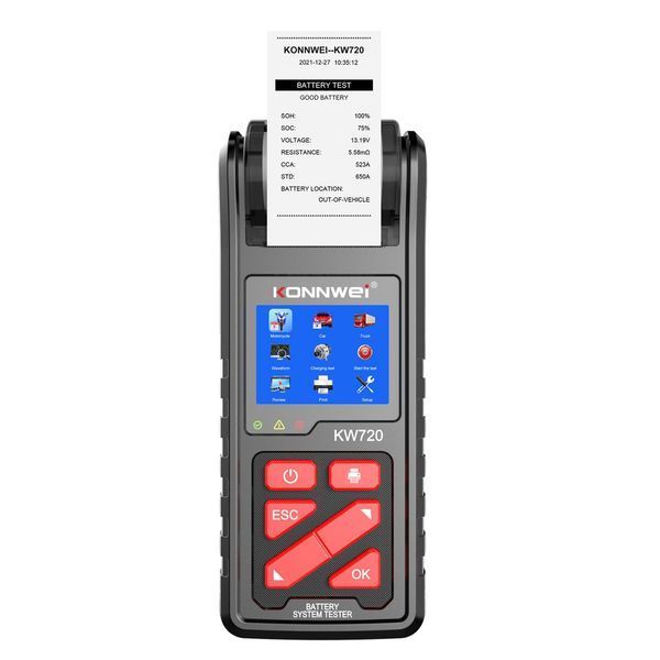 Тестер акумуляторних батарей Konnwei KW720 (6V, 12V, 24V) з принтером p00147 фото