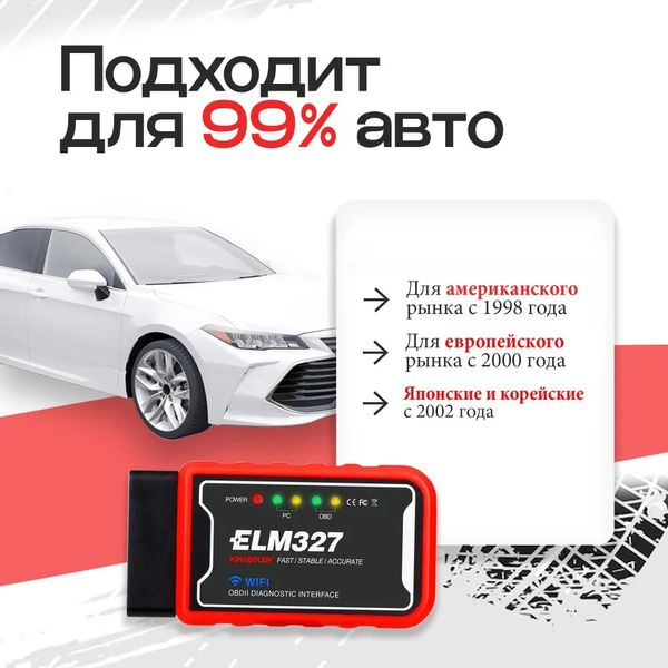 Автосканер OBD2 ELM 327 v1.5 KINGBOLEN Wi-Fi (PIC18F25K80) p000136 фото