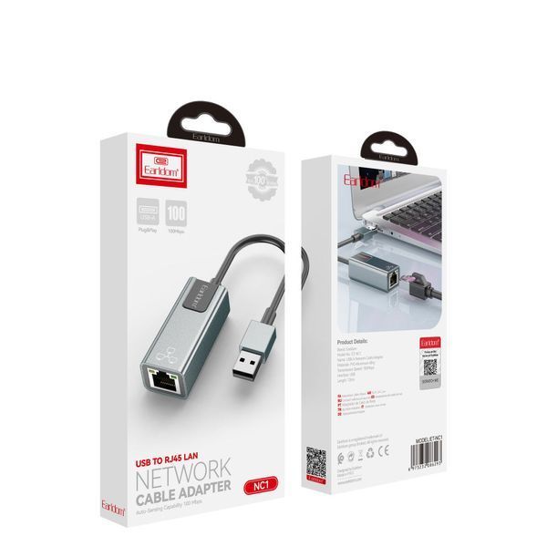 Перехідник для enet Мережевий адаптер Earldom ET-NC1 USB - Ethernet Adapter RJ45 p0703 фото