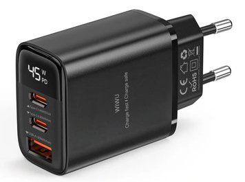 Мережевий зарядний пристрій WIWU Wi-G011 45W Black р0700 фото