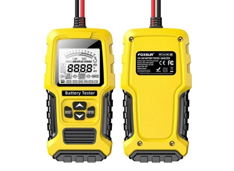 Тестер аккумуляторных батарей Foxsur FBT-300 12V / 24V p00181 фото