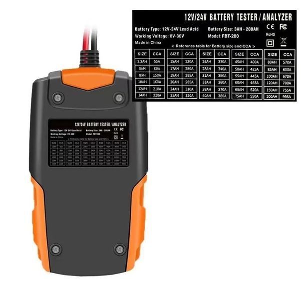 Тестер аккумуляторных батарей Foxsur FBT-200 12V p00180 фото
