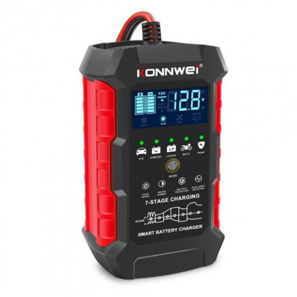 Тестер аккумуляторов Konnwei RC-10 для всех автомобилей 12V 10A 24V 5A, версия 2024 года 00194 фото