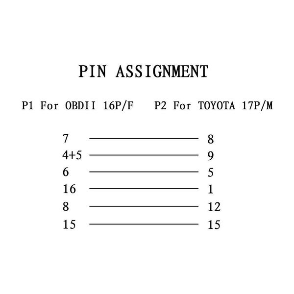 Перехідник для сканера Toyota 17 pin на OBD-2 (16pin) р0104 фото